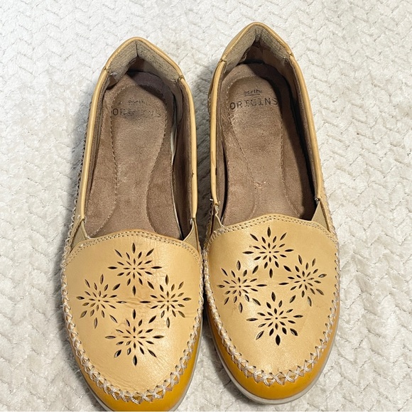 Earth Origins Women's Boho Loralei Flat Amber Yellow Leather Size 7.5 - Picture 4 of 8